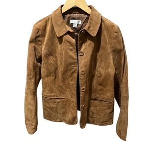 Christopher And Banks Tan Suede Leather Jacket Size S